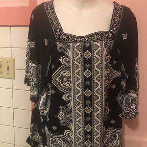 Black and white print blouse